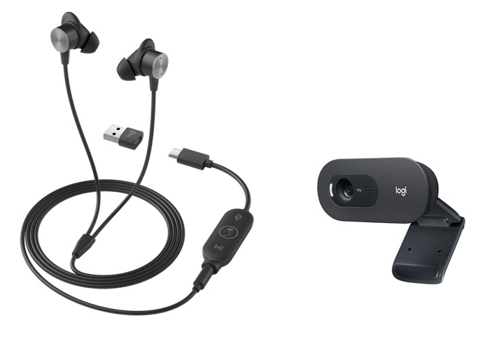 LOGITECH ZONE WIRED MS EARBUDS + C505E WEBCAM